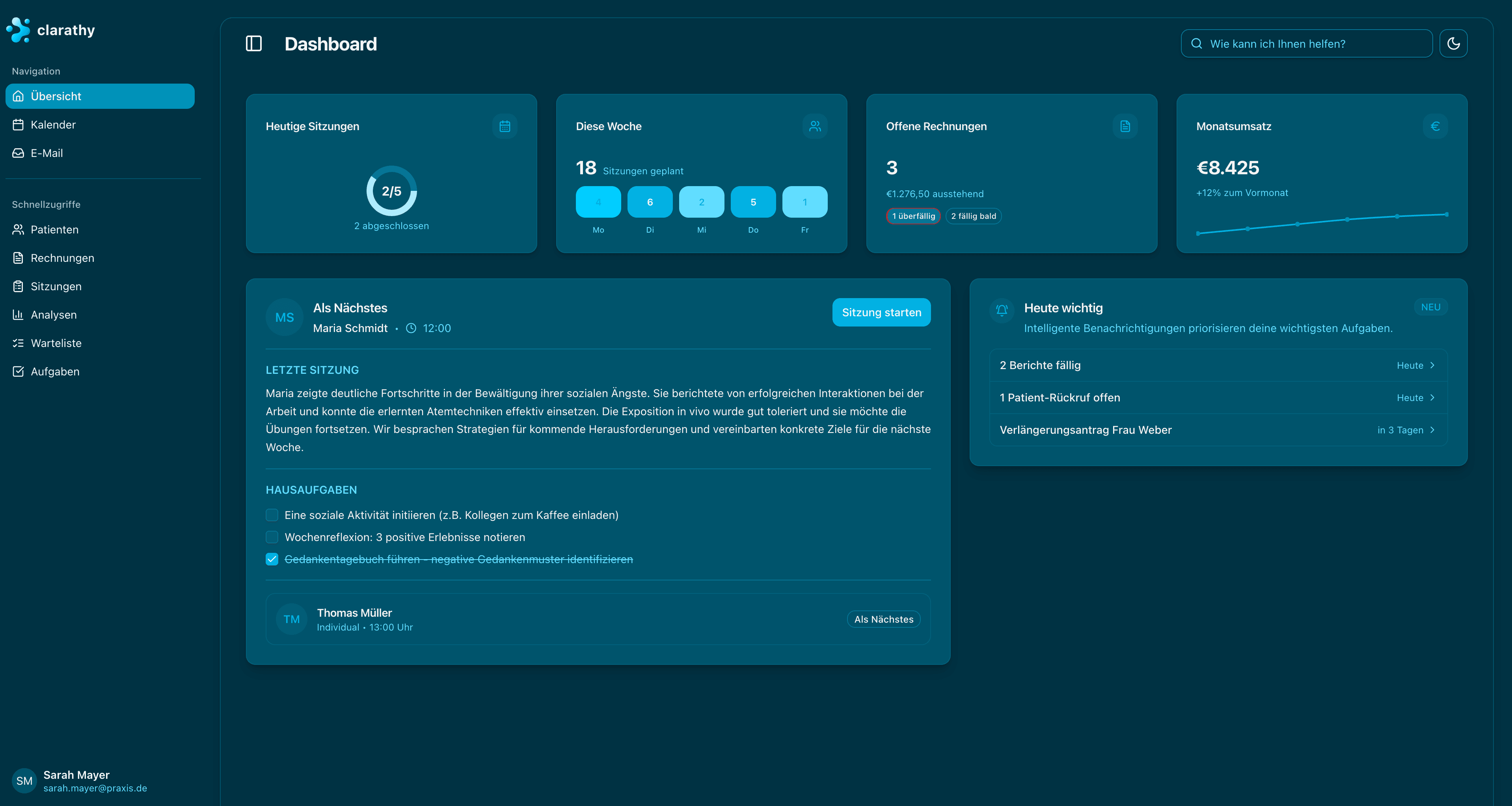 clarathy Dashboard