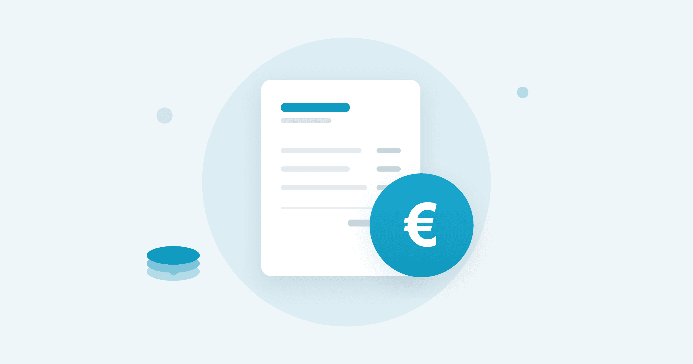 Flache Illustration: eine Rechnung mit Euro-Symbol, Symbol für die Privatpraxis-Abrechnung nach GOÄ
